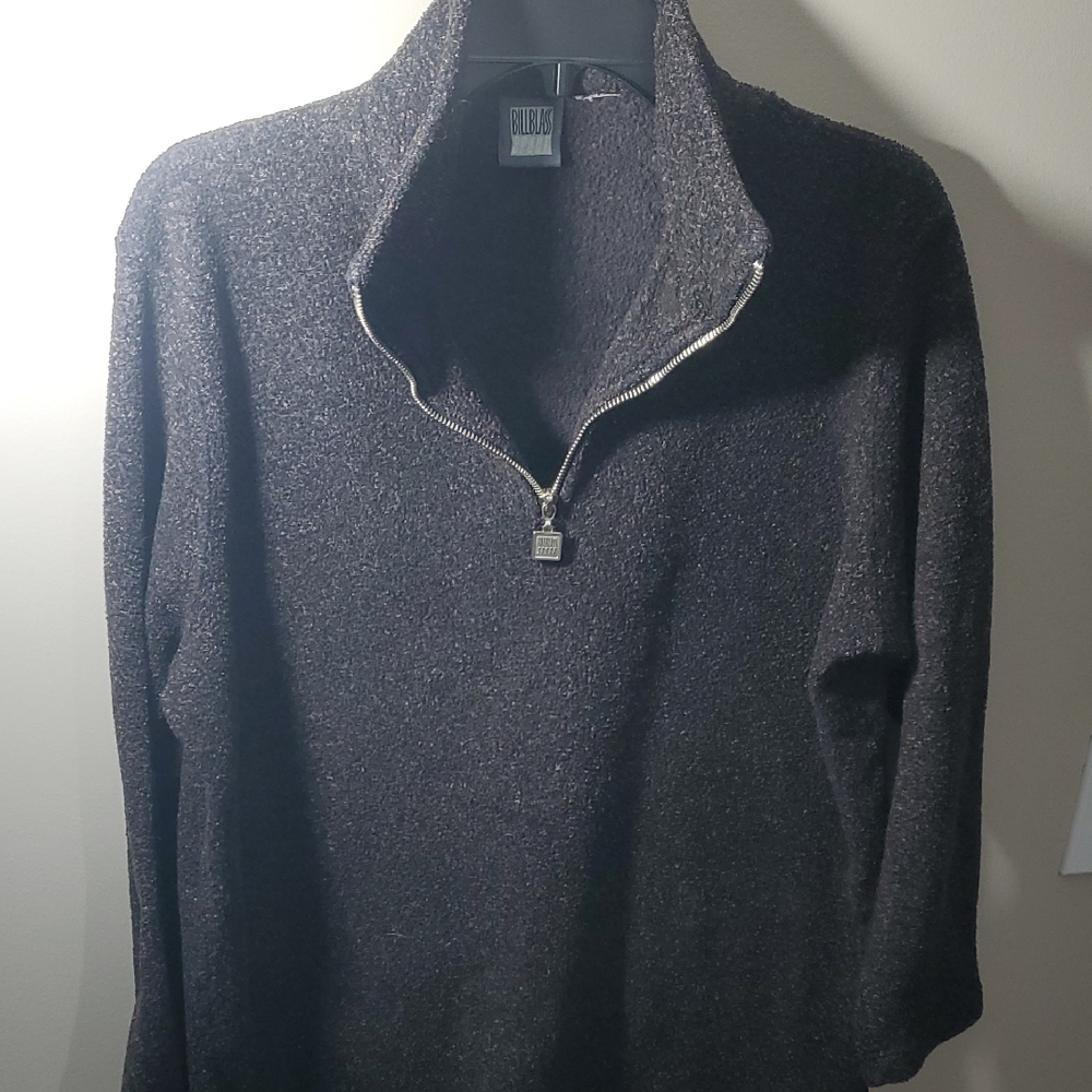 Bill Blass Charcoal Zip-Up Sweater
